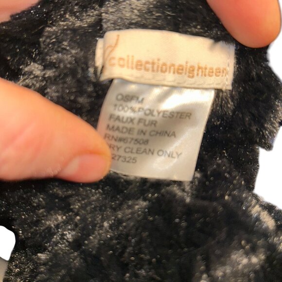 Fur black scarf Collection Eighteen NEW faux infinity scarf wrap - Picture 2 of 4